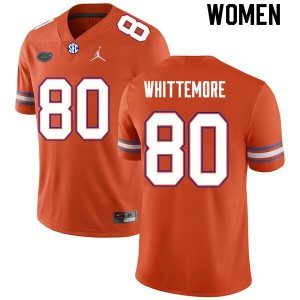 Women's Florida Gators #80 Trent Whittemore NCAA Nike Orange Authentic Stitched College Football Jersey KUM3062JA